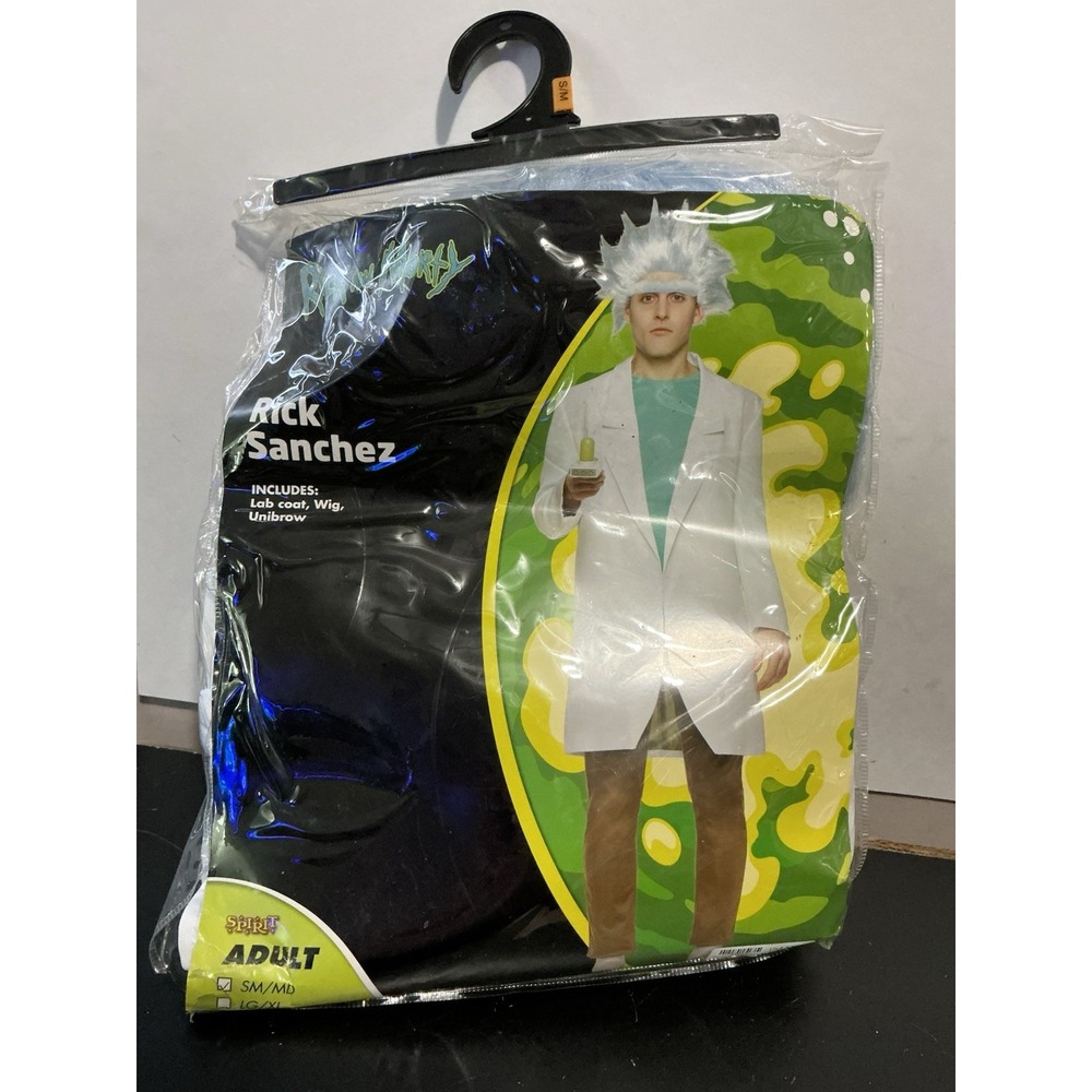 Rick and Morty Rick Sanchez Costume Adult SM/MD Halloween Coat & Wig Spirit